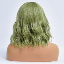 Load image into Gallery viewer, Claire | Green Medium Long Curly Synthetic Hair Wig with Bangs