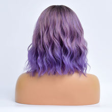 Load image into Gallery viewer, Berry | Purple Medium Long Curly Synthetic Hair Wig with Bangs