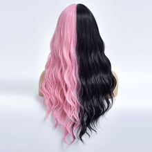 Load image into Gallery viewer, PokerFace | Black and Pink Long Curly Synthetic Hair Wig with Bangs