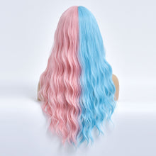 Load image into Gallery viewer, Cherry | Blue and Pink Long Curly Synthetic Hair Wig with Bangs
