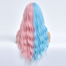 Load image into Gallery viewer, Cherry | Blue and Pink Long Curly Synthetic Hair Wig with Bangs