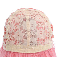 Load image into Gallery viewer, Bella | Pink Medium Long Curly Synthetic Hair Wig with Bangs