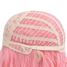 Load image into Gallery viewer, Bella | Pink Medium Long Curly Synthetic Hair Wig with Bangs