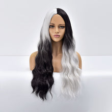 Load image into Gallery viewer, The Joker | Black and White Long Curly Synthetic Hair Wig with Bangs