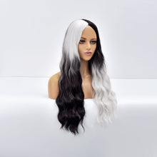 Load image into Gallery viewer, The Joker | Black and White Long Curly Synthetic Hair Wig with Bangs
