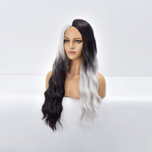 Load image into Gallery viewer, The Joker | Black and White Long Curly Synthetic Hair Wig with Bangs