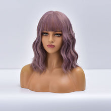 Load image into Gallery viewer, Candy Rush | Purple Medium Long Curly Synthetic Hair Wig with Bangs