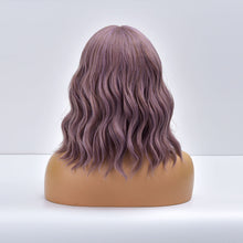 Load image into Gallery viewer, Candy Rush | Purple Medium Long Curly Synthetic Hair Wig with Bangs