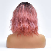 Load image into Gallery viewer, Sweetsy | Pink Medium Long Curly Synthetic Hair Wig with Bangs