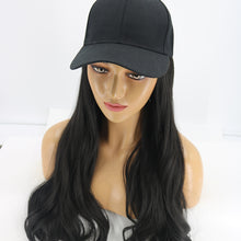 Load image into Gallery viewer, Blossom | Black Long Wavy Synthetic Hair Wig Hat with Cap