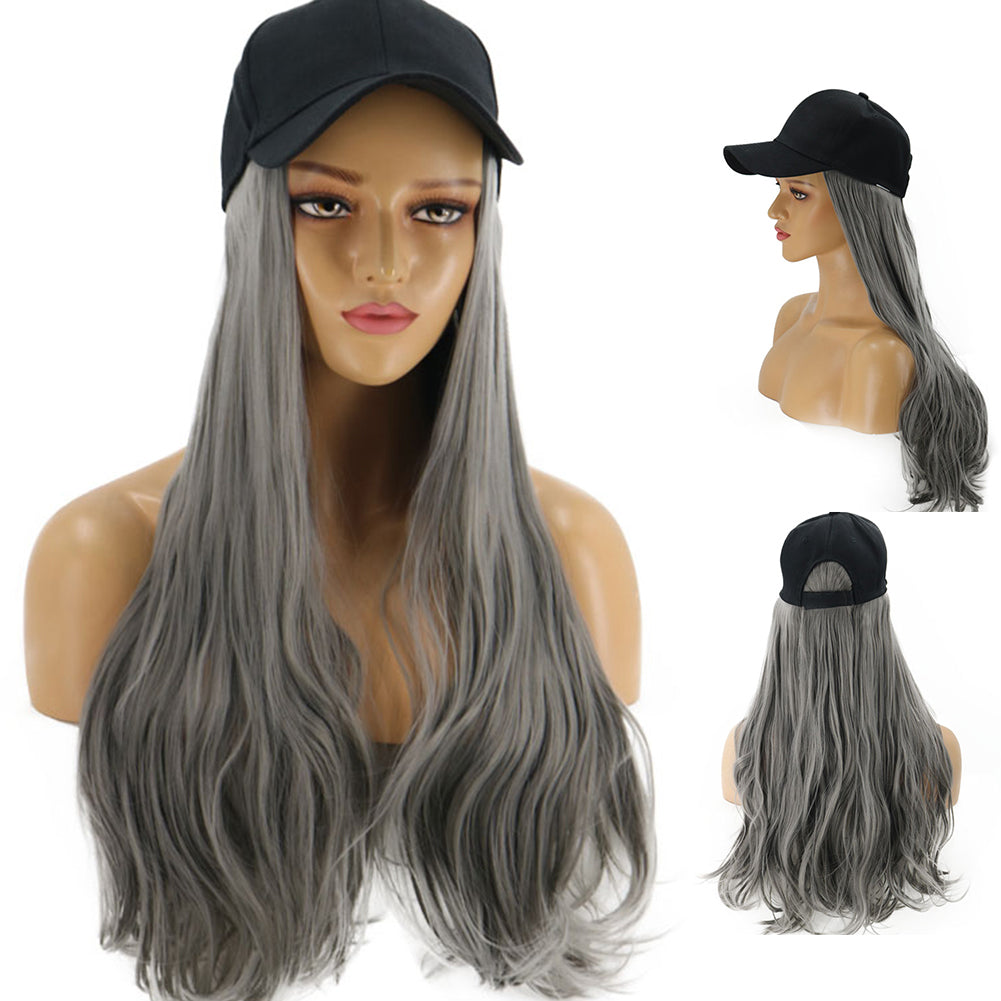 Blossom | Ash Long Wavy Synthetic Hair Wig Hat with Cap