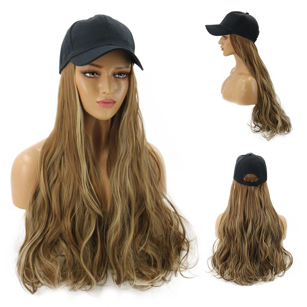 Blossom | Dirty Blonde #1 Long Wavy Synthetic Hair Wig Hat with Cap