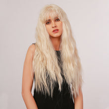 Load image into Gallery viewer, OOTD | Blonde Long Curly Synthetic Hair Wig with Bangs