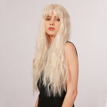 Load image into Gallery viewer, OOTD | Blonde Long Curly Synthetic Hair Wig with Bangs