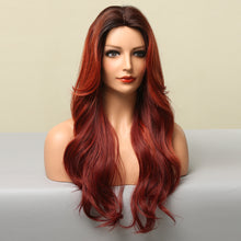 Load image into Gallery viewer, Cora | Burgundy Wine Red Long Wavy Synthetic Hair Wig