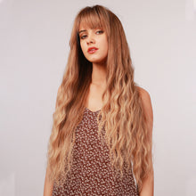 Load image into Gallery viewer, Calla | Blonde Long Curly Synthetic Hair Wig with Bangs
