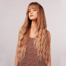 Load image into Gallery viewer, Calla | Blonde Long Curly Synthetic Hair Wig with Bangs