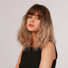 Load image into Gallery viewer, Adeline | Ombre Long Curly Synthetic Hair Wig with Bangs