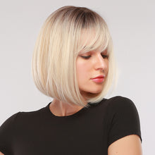 Load image into Gallery viewer, Eilonwy | Blonde Ombre Short Pixie Cut Straight Synthetic Hair Wig with Bangs