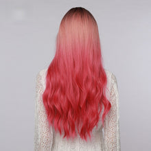 Load image into Gallery viewer, Shailyn | Halloween Coral Pink Long Wavy Synthetic Hair Wig with Bangs