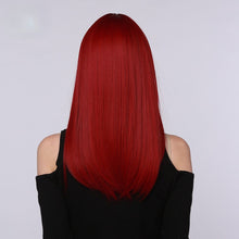 Load image into Gallery viewer, Sol | Burgundy Wine Red Long Straight Synthetic Hair Wig with Bangs