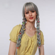 Load image into Gallery viewer, Elvenia | Halloween Silver Long Straight Synthetic Hair Wig with Bangs
