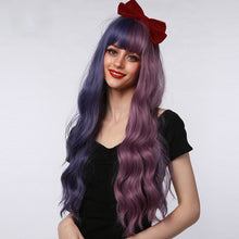 Load image into Gallery viewer, Tulip | Halloween Purple Long Wavy Synthetic Hair Wig with Bangs