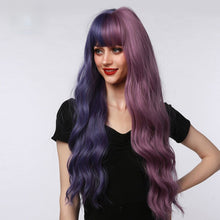 Load image into Gallery viewer, Tulip | Halloween Purple Long Wavy Synthetic Hair Wig with Bangs