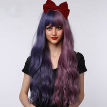 Load image into Gallery viewer, Tulip | Halloween Purple Long Wavy Synthetic Hair Wig with Bangs
