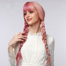 Load image into Gallery viewer, Zinnia | Halloween Coral Pink Long Wavy Synthetic Hair Wig with Bangs