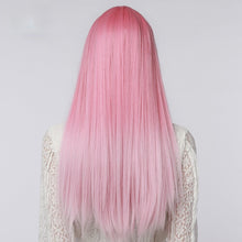 Load image into Gallery viewer, Lara | Halloween Coral Pink Long Straight Synthetic Hair Wig with Bangs