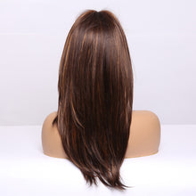 Load image into Gallery viewer, Astilbe | Brown Long Straight Synthetic Hair Wig with Bangs