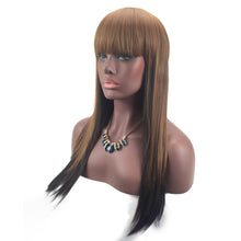 Load image into Gallery viewer, Amelia | Dark Long Straight Synthetic Hair Wig with Bangs