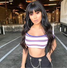 Load image into Gallery viewer, Alisha | Dark Black Long Wavy Synthetic Hair Wig with Bangs