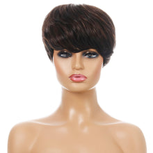 Load image into Gallery viewer, Myth | Black Short Pixie Cut Straight Synthetic Hair Wig With Bangs