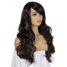 Load image into Gallery viewer, Elsa | Black Long Wavy Synthetic Hair Wig With Bangs
