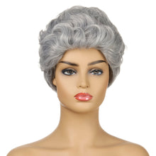 Load image into Gallery viewer, Sue | Grey Short Pixie Cut Curly Synthetic Hair Wig