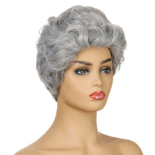 Load image into Gallery viewer, Sue | Grey Short Pixie Cut Curly Synthetic Hair Wig