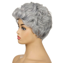Load image into Gallery viewer, Sue | Grey Short Pixie Cut Curly Synthetic Hair Wig