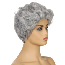 Load image into Gallery viewer, Sue | Grey Short Pixie Cut Curly Synthetic Hair Wig