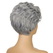 Load image into Gallery viewer, Sue | Grey Short Pixie Cut Curly Synthetic Hair Wig