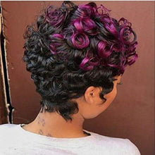 Load image into Gallery viewer, Rhonda | Black and Red Short Pixie Cut Curly Synthetic Hair Wig