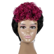 Load image into Gallery viewer, Rhonda | Black and Red Short Pixie Cut Curly Synthetic Hair Wig
