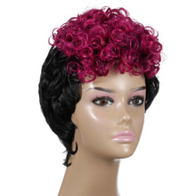 Load image into Gallery viewer, Rhonda | Black and Red Short Pixie Cut Curly Synthetic Hair Wig