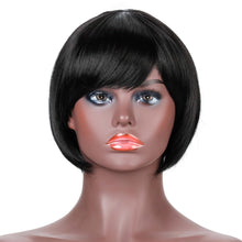 Load image into Gallery viewer, Belinda | Black Short Pixie Cut Straight Synthetic Hair Wig With Bangs