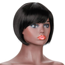 Load image into Gallery viewer, Belinda | Black Short Pixie Cut Straight Synthetic Hair Wig With Bangs