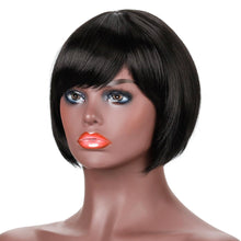 Load image into Gallery viewer, Belinda | Black Short Pixie Cut Straight Synthetic Hair Wig With Bangs