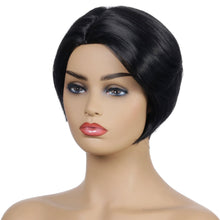 Load image into Gallery viewer, Patty | Black Short Pixie Cut Straight Synthetic Hair Wig