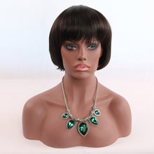 Load image into Gallery viewer, Asia | Black Short Pixie Cut Straight Synthetic Hair Wig With Bangs