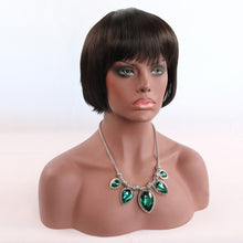 Load image into Gallery viewer, Asia | Black Short Pixie Cut Straight Synthetic Hair Wig With Bangs